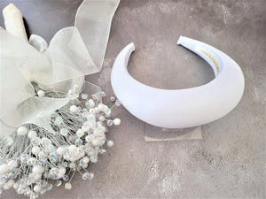 Extra tall padded satin halo headband 4 cms height