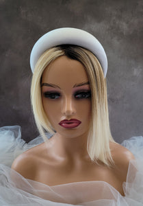 White Silk Headband Padded