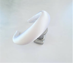 White Silk Headband Padded