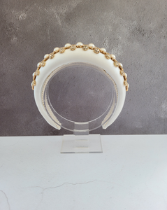 Ivory Silk Jewelled Padded Headband