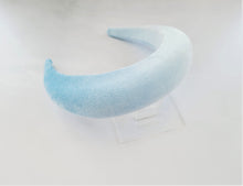 Load image into Gallery viewer, Baby Blue Velvet Padded headband Tall &quot;halo&quot; style Crown Headpiece