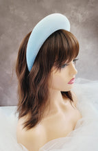 Load image into Gallery viewer, Baby Blue Velvet Padded headband Tall &quot;halo&quot; style Crown Headpiece