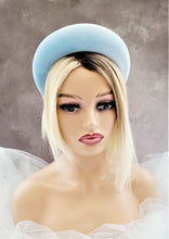 Load image into Gallery viewer, Baby Blue Velvet Padded headband Tall &quot;halo&quot; style Crown Headpiece