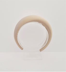 Beige Silk Padded Headband