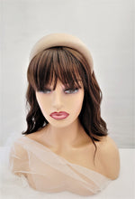 Load image into Gallery viewer, Beige Silk Padded Headband