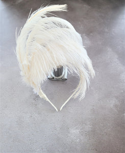 Burlesque ivory feather headdress