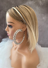 Load image into Gallery viewer, Diamante Curb Chain Hoop Earrings