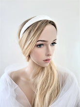 Load image into Gallery viewer, Bridal Ivory Silk Satin Lace Alice Band