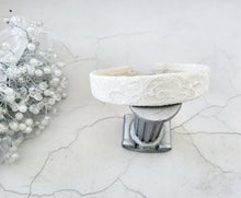 Load image into Gallery viewer, Bridal Ivory Silk Satin Lace Alice Band
