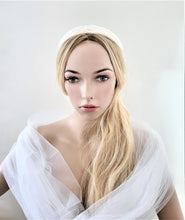 Load image into Gallery viewer, Bridal Ivory Silk Satin Lace Alice Band