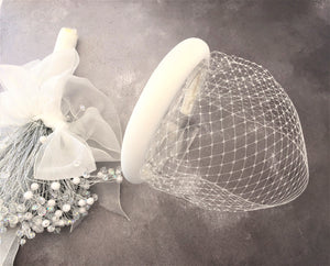 Ivory Silk Padded Headband, Duchess Satin Headband, Bridal Headpiece