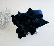 Load image into Gallery viewer, Blue Velvet Halo Crown Headband, lightweight Vintage Flower Fascinator, 8 cms Wide