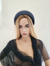 Load image into Gallery viewer, Dark Blue Bandeau Fascinator, Halo Sinamay Headpiece, 11 cms Wide