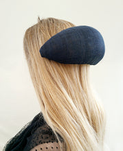 Load image into Gallery viewer, Dark Blue Bandeau Fascinator, Halo Sinamay Headpiece, 11 cms Wide