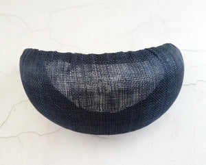 Dark Blue Bandeau Fascinator, Halo Sinamay Headpiece, 11 cms Wide