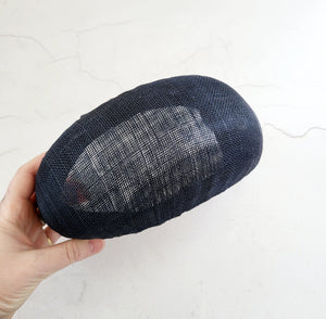 Dark Blue Bandeau Fascinator, Halo Sinamay Headpiece, 11 cms Wide