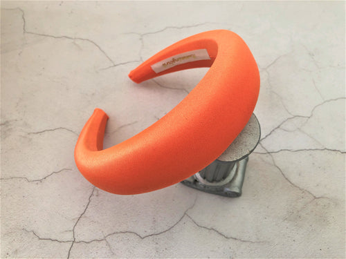 Orange Satin Square Padded headband