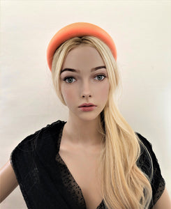 Orange Satin Square Padded headband