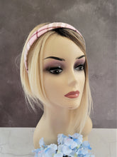 Load image into Gallery viewer, Pink Tartan Check Headband Alice Band Hair Band Wide Pink and cream