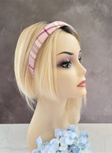 Load image into Gallery viewer, Pink Tartan Check Headband Alice Band Hair Band Wide Pink and cream
