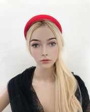 Load image into Gallery viewer, Red Satin Square Padded headband