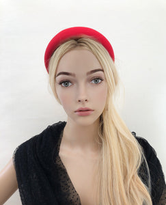Red Satin Square Padded headband
