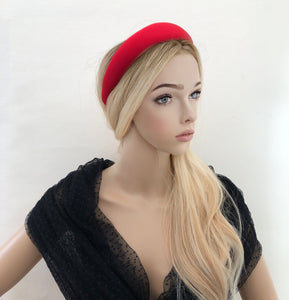 Red Satin Square Padded headband
